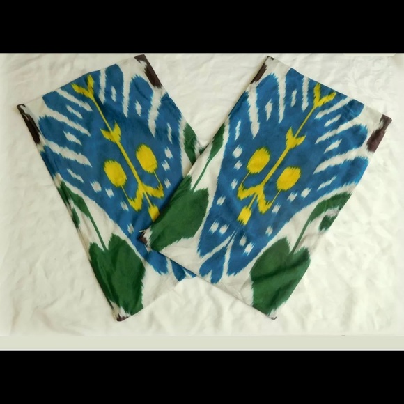 Pottery Barn Aria Ikat Silk Pillow Covers Set - Picture 2 of 4